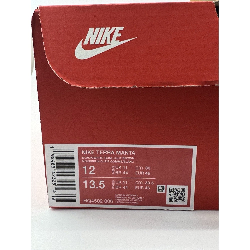 Nike Terra Manta Shoes Black White Gum Light Brown HQ4502-006 Men's Size 12 - Picture 9 of 11
